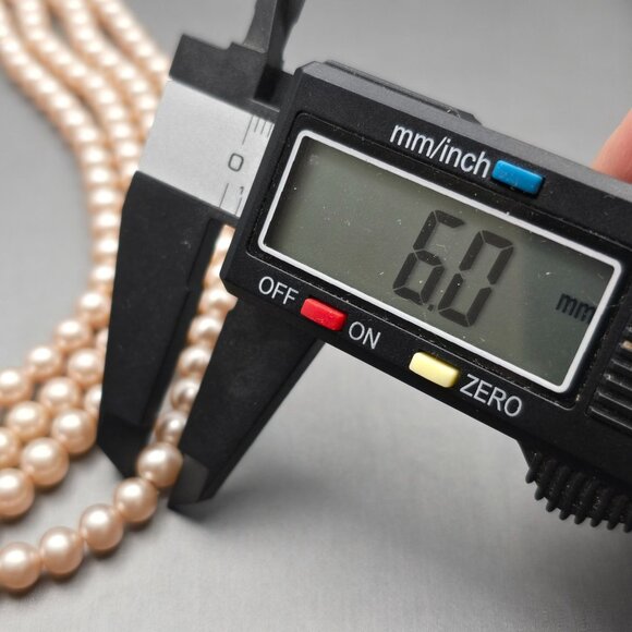 VTG Multi-Strand Faux Pearl Choker Necklace 14.5" Rhinestone Hook Clasp - Picture 9 of 10